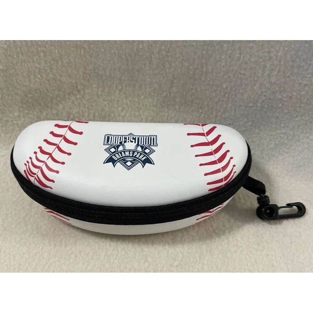 Cooperstown Dreams Park Hard Shell Glasses Sunglasses Case White Baseball Zip